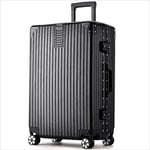 Z&YY Valise Trolley Bagages Cadre Aluminium Bagages Roue Universelle ABS + PC Matériau Bagage Antichute Anti-Chocs (20/24/26/29 Pouces) (Color : Black, Size : 20 inches)