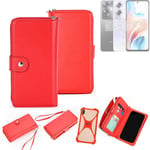 Wallet Mobile phone cover Oppo A79 5G Phone protective Case red