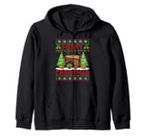 Xmas Tree Ugly Style Santa Musical Marimba Christmas Zip Hoodie