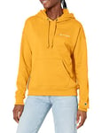 Champion Women's Poweblend Hoodie (Retired Colors) Hooded Sweatshirt, Forsythia Small Script, Medium