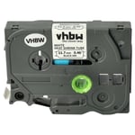 vhbw Ruban compatible avec Brother P-Touch PT-P900W imprimante d'étiquettes 11,7mm Noir sur Blanc, cassette de gaine thermorétractable, 11,7 mm