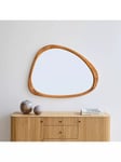 west elm Mid Century Asymmetrical Acacia Wood Wall Mirror, 103 x 129cm, Acorn