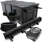 Kit complet: CBF-350C Filtre de bassin jusqu'à 90000L Biologique, NEO10000 pompe de filtration 10000l/h 80W, CUV-272 lampe uv 72W, 25m Tuyau 25 mm,