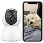 ANTELA Caméra Surveillance WiFi Intérieur 1080P, Camera IP 360 ° Pan/Tilt Compatible Alexa Google Home, Vision Nocturne, Suivi de Mouvement, Audio Bidirectionnel pour Bébé et Animal, 2,4GHz