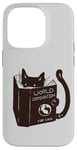 Coque pour iPhone 14 Pro World Domination pour chatons : Earth Ruler, lecture amusante sur un chat