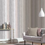 Arthouse Rustic Painted Wood Grain Panel Effect Grey Blush Pink Wallpaper 902809