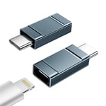 Yosou 2 Pack Lightning to USB C Adapter Compatible with iPhone 16/16 Pro/15/15 Pro/15 Pro Max/15 Plus/MacBook/iPad/Laptop/Samsung, Only Supports Charging and Data Transmission