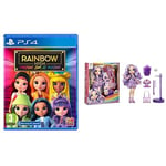Rainbow High: Panique sur le Podium - PS4 + RAINBOW HIGH Poupée Mannequin avec Slime et Animal de Compagnie - Violet (Violet)