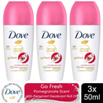 Dove Roll On Go Fresh Pomegranate 72H Lasting Women's Anti-Perspirant 50ml, 3pk