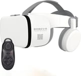 Casque Réalité Virtuelle 3d Vr Avec Télécommande, Visionneuse Vr Stéréo Pour Films Jeux Imax Lunettes Vr Sans Fil Bluetooth Compatibles Avec Iphone Ios/Android De 4,7-6,3"" ( Color : White , Size : 03