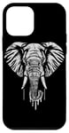 iPhone 12 mini Dripping White Paint Art Elephant Elephants Case