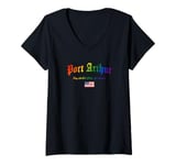 Womens Port Arthur Gothic Design Lgbtqai+ rainbow Version V-Neck T-Shirt