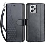 Betunistoy Coque pour Xiaomi Redmi Note 12 Pro+ Plus 5G, Housse en Cuir PU Flip Pochette Portefeuille Étui avec Emplacement Carte Coque Magnétique Antichoc (Noir)