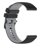 INF Kellon ranneke silikoni Musta + harmaa 20 mm Samsung Galaxy Watch 5/5 Pro/4 40 mm 44 mm/3 41 mm/Gear Support/ Huawei Watch GT3/GT2 42 mm/Garmin Forerunner 158/Garmin Vivoactive 3