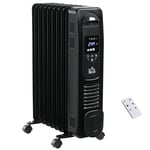 Oil Filled Radiator, 9 Fin Portable Heater with Timer Remote Control