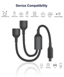 Câble Usb-C Vers Double Usb A 2.0 Femelle 1M,Type C Mâle Vers 2 Usb Otg Splitter 2 En 1 Convertisseur Adaptateur Port Extender Hub Pour Microsoft Surface Go,Galaxy S21 S22 S23 A53 A54,Tab S8 S9