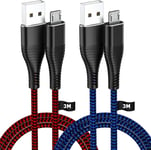 HUNYYN PS4 Controller Charger Cable 2 Pack, Extra Long 3M Micro USB Wire Lead f