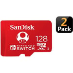 2PCS Carte microSDXC SanDisk 128 Go pour Nintendo Switch (PAQUET DE 2)