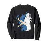 Scottish Pride Bagpipes Silhouette Map Sweatshirt