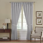 Elrene Home Fashions 026865721874 pièce Obscurcir et efficacité énergétique doublé Passe Tringle Rideau de fenêtre drapé plissé Regal Solide Panneau, Gris, 52" x 108"