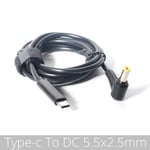 1.5m 5.5x2.5 Câble de chargement USB type-c PD, adaptateur d'alimentation, convertisseur vers prise mâle 14, pour Lenovo Asus Hp, chargeur d'ordinateur portable