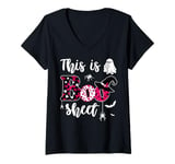 Womens This Is Boo Sheet Halloween Ghost Costumes Men Women Couples V-Neck T-Shirt