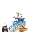 Bruder bworld lifeguard station with quad bike and personal water craft