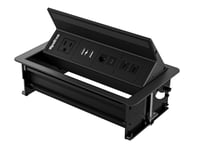 WYRESTORM IDB-400-MS | Flip Up In-Desk Connectivity with Power | Table  lid 1-way | Black