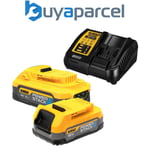 DeWalt DCBP518 18v 5.0ah Powerstack + DCBP034 Compact Twin Pack+ Battery Charger