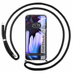 Coque Transparente avec Cordon Noir pour Google Pixel 9 Pro XL 5G