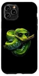 Coque pour iPhone 11 Pro Amoureux Drôles De Python D'arbre Vert, Serpents, Reptiles