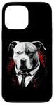 Coque pour iPhone 13 Pro Max Pitbull Dog Gangster en costume Funny Mob Boss sur le thème