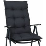 Detex - 6x Coussin de chaise / fauteuil avec dossier 129x53x10cm - Intérieur Extérieur - Jardin maison Anthracite