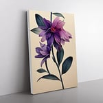 The Fine Flower Canvas Wall Art Print Ready to Hang, Framed Picture for Living Room Bedroom Home Office Décor, 50x35 cm (20x14 Inch)