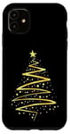 Coque pour iPhone 11 Cadeau de Noël arbre doré pour homme et femme