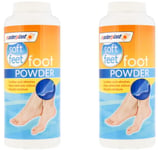 Foot Powder Talc Absorbs Moisture & Eliminates Odours Soft Feet 170g Pack Of 2