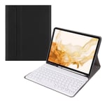 For Xiaomi Pad 6S Pro 12.4 2024 +X3 Candy Color Round Keys Bluetooth Keyboard Leather Case(Black + White)