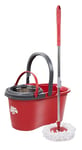 Dirt Devil Mop Système de serpillère avec essoreur - 16 l - 17 x 98-118 cm - Rouge