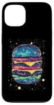 Coque pour iPhone 13 Galaxy Burger Art Design pour les amateurs d'espace et de nourriture