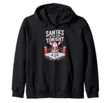 Christmas Boxing Santa's In The Ring Tonight Zip Hoodie