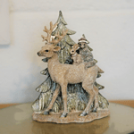 Stag + Christmas Tree Resin Ornament | Xmas Rudolph Animals Home Decoration