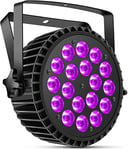 DELIBANG Projecteur LED Par UV 200W 18 LED lumière de scène projecteur disco lumière fête, 8CH RGB DMX stroboscopique son mode actif éclairage effet de lumière DJ pour show bar fête halloween