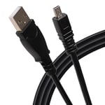 Praktica USB-A 2.0 to 8 Pin Mini USB Cable - Black, 0.5m (Fits Z250 & WP240)