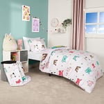 OHS Squishmallow Kids Double Duvet Set, Squishmallow Pillow Duvet Cover Double Squishmallow Characters Girls Double Bedding Sets Reversible Duvet Gifts for Kids Girls, Lilac