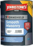 5L Johnstones Stormshield Smooth Masonry in White - Exterior Masonry Paint