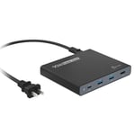 j5create JCDP392 Station d?Acceuil de Voyage USB-C avec 90W Intégré - UK, comprend 1x port HDMI et 3x ports USB, Noir