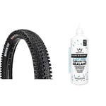 Maxxis MXT96800000 Minion DHF Folding Dual Compound Exo/tr Tyre - Black, 29 x 2.50-Inch & Peaty's Holeshot Biofibre Tubeless Tyre Sealant, Fast Acting Puncture Repair, 120ml Trail Pouch