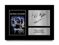 HWC Trading A4 Michael Keaton Danny DeVito & Michelle Pfeiffer Batman Returns Gifts Printed Signed Autograph Picture for Movie Memorabilia Fans