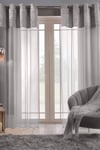 Pair of Crushed Velvet Voile Eyelet Net Curtains