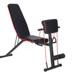 Mobiclinic®, Banc musculation, Bandes de Résistance, Pliable, Avec Roues, Multifonction, Banc de Presse, Réglable, Inclinaison et Déclinaison, Jusqu'à 120KG, Planefit, Fitness à domicile